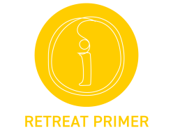 An illustration of the letter i and text Retreat Primer beneath